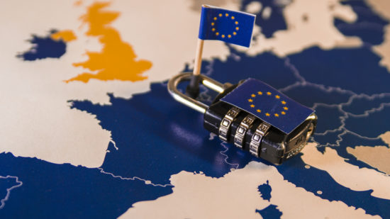 GDPR europe map lock data privacy